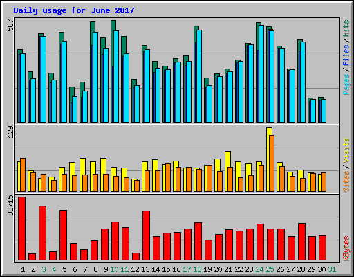 Daily usage for June 2017