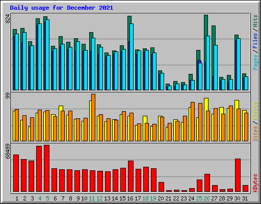 Daily usage for December 2021