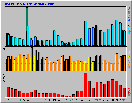 Daily usage for January 2026