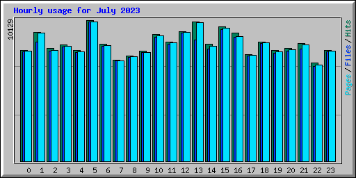 Hourly usage for July 2023