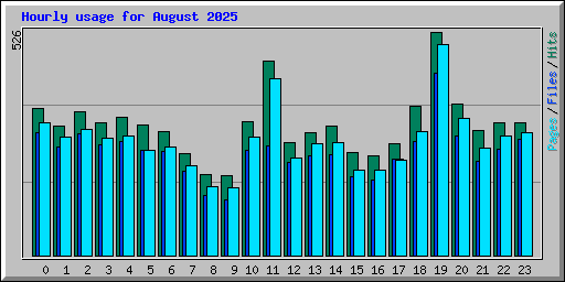 Hourly usage for August 2025