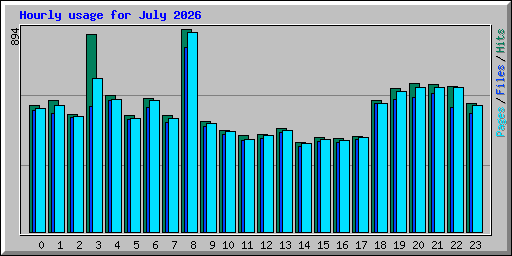 Hourly usage for July 2026